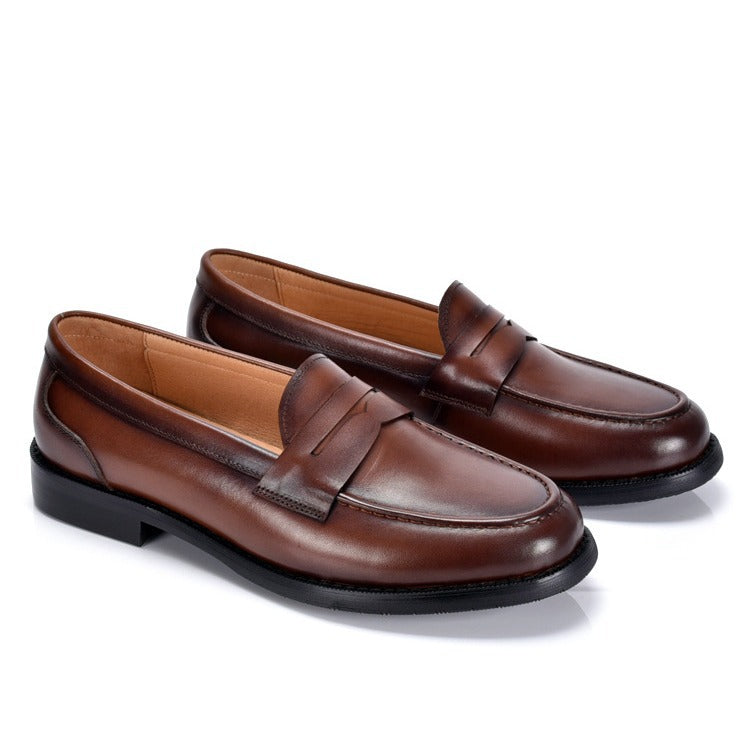 Mens British-style Vintage Slip-on Low-cut Loafers