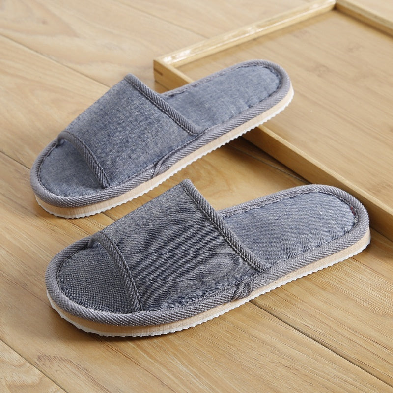 Couples Indoor Floor Slippers Solid Color