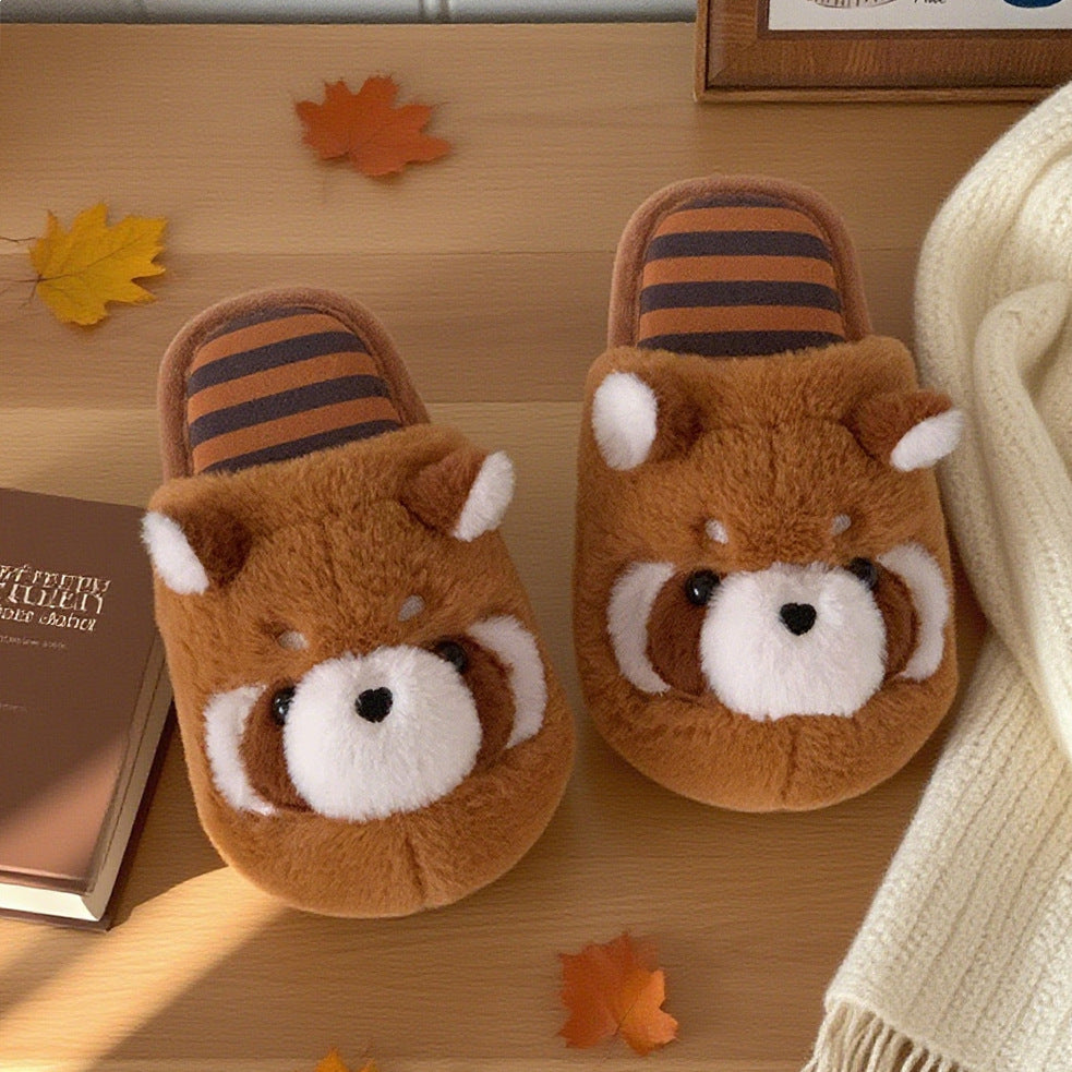 Womens Cartoon Cute Warm Fuzzy Slippers