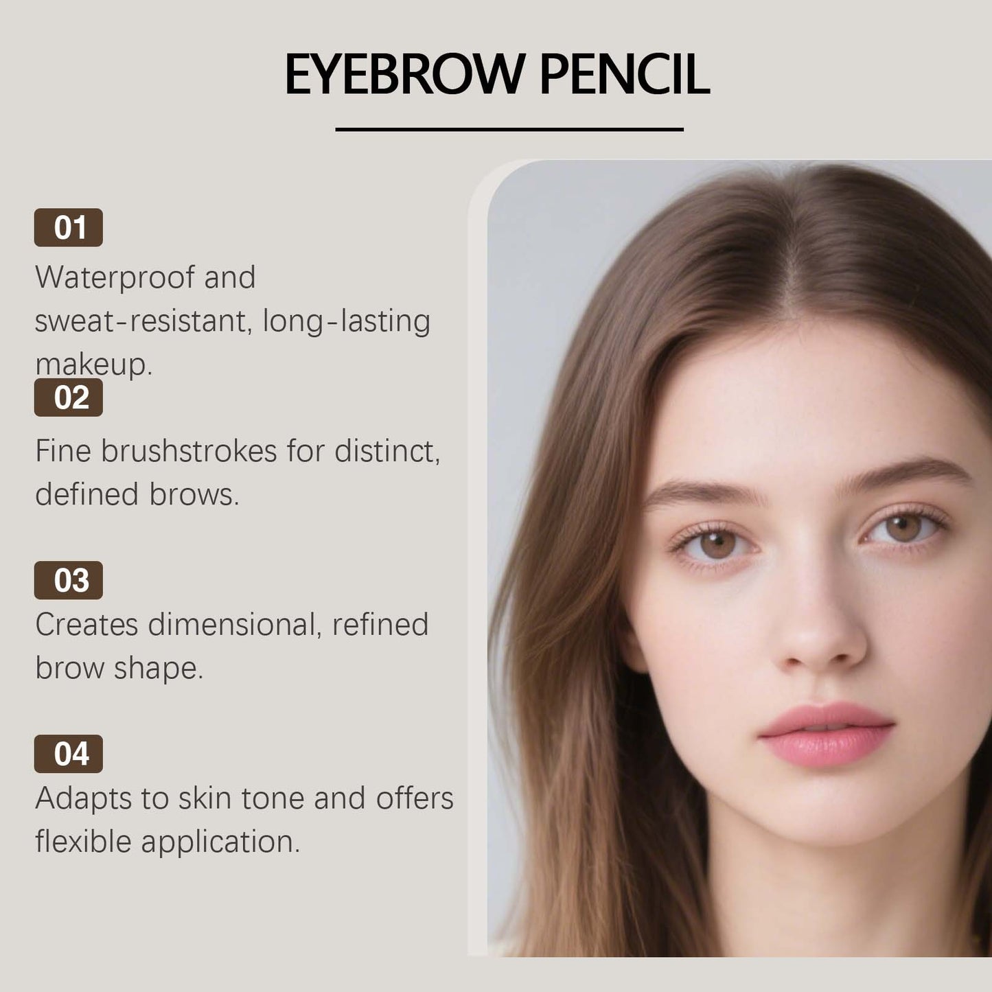 Dark Brown Four-prong Eyebrow Pencil For Everyday Brow Shaping