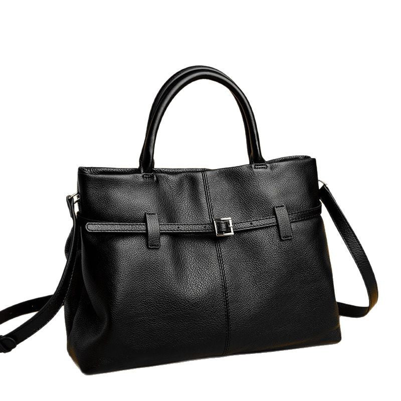 Womens Genuine Leather Handbag Large-capacity Tote Bag