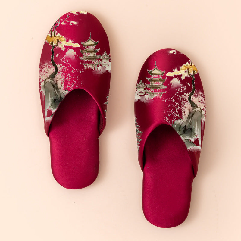 Women's Fashionable Non-slip Printed Fabric Slippers