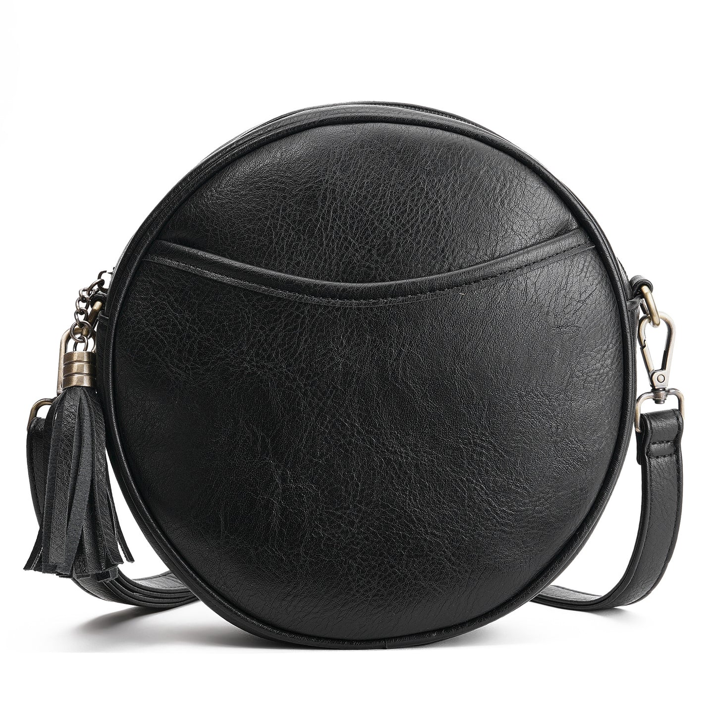 Retro Versatile Small Round Bag With A Zipperperfect For European And American Styles
