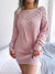 Fashion Hollow Out Off-Shoulder Long Sleeve Pullover Sweater Dress