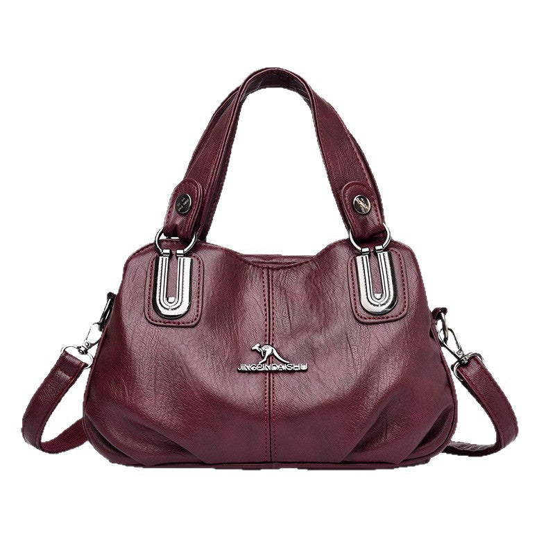 European And American-style Handbag Made From Soft Leather