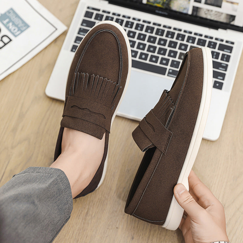 Mens Matte Leather Loafer Slip-on Shoes