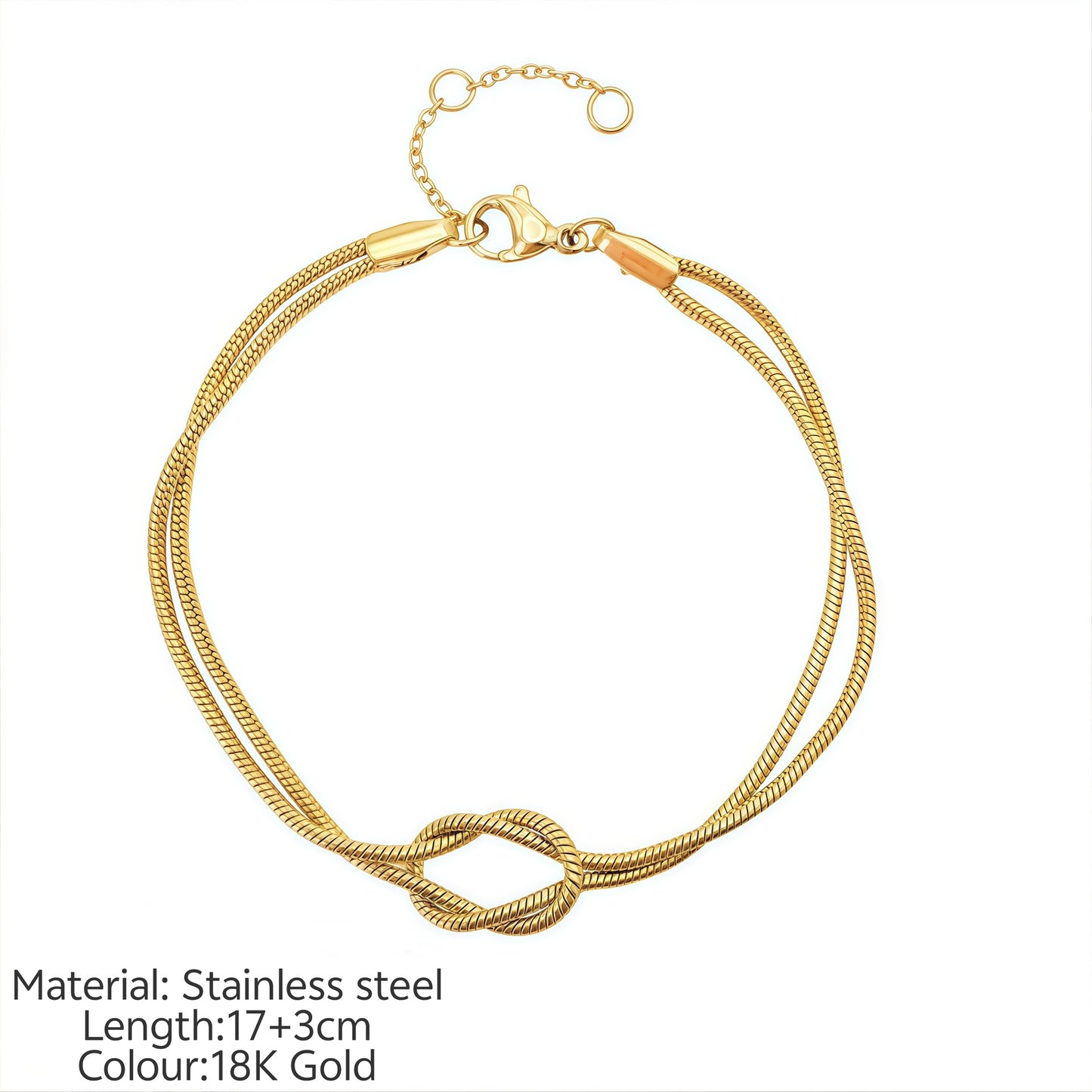 Simple Knotted Snake Chain In Stainless Steel