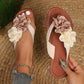 Flip Flop Open Toe Flat Sandals With Adjustable Strap And Two-Way Flower Design