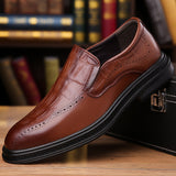 Mens Casual British-style Pointed Leather Shoes