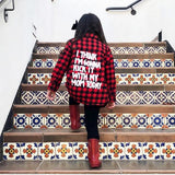 Girls red plaid letter print shirt