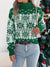 Snowflake Pattern Lantern Sleeve Turtleneck Pullover Sweater