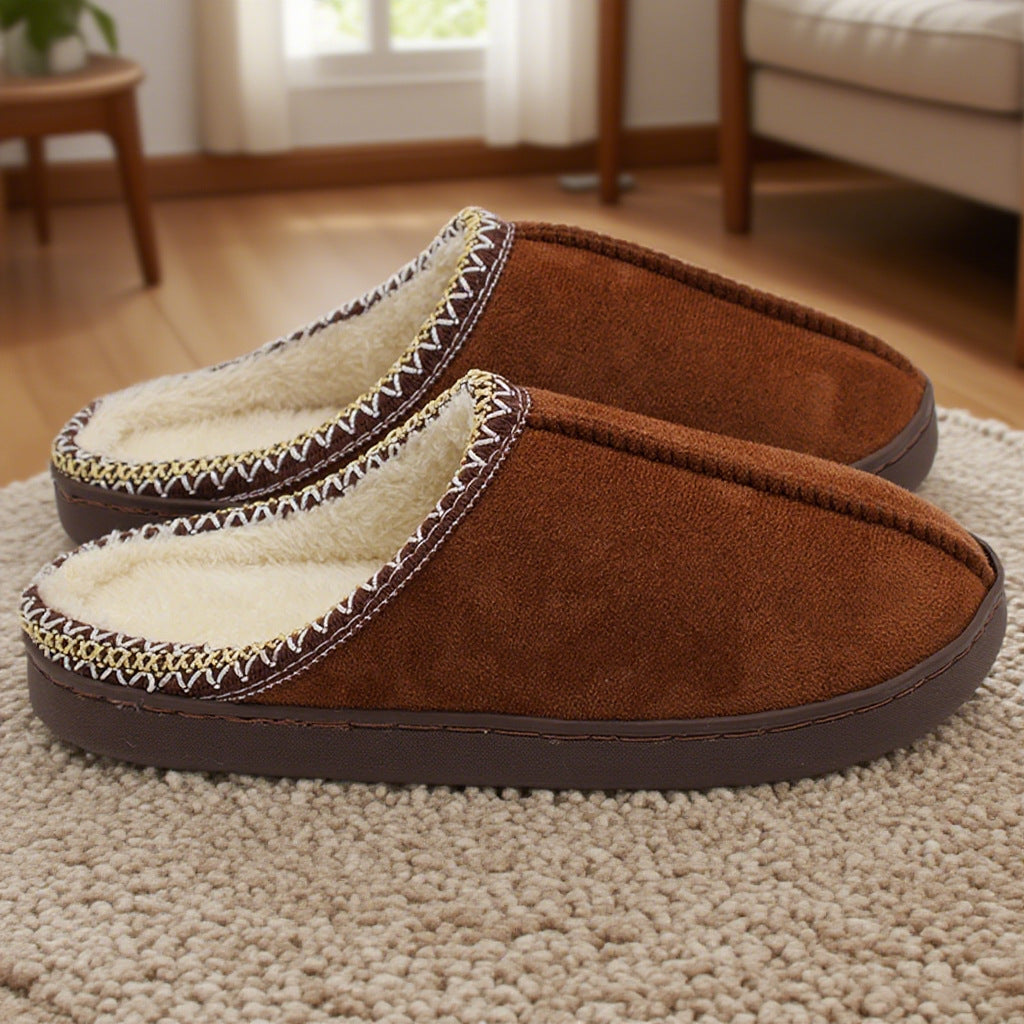 Women's Winter Indoor Home Couples Thick-Sole Warm Cotton Slippers