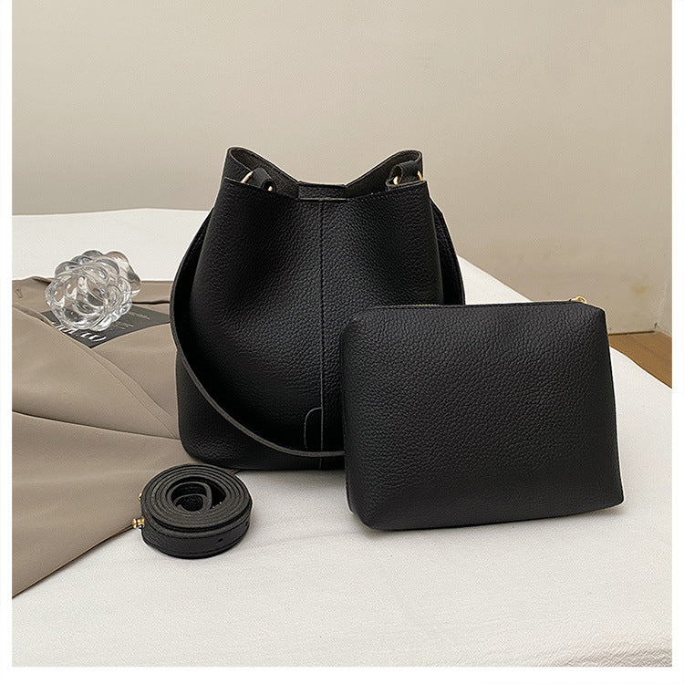 Sophisticated Winter Bucket Bag Set A Versatile Minimalist Single-shoulder Crossbody Bag