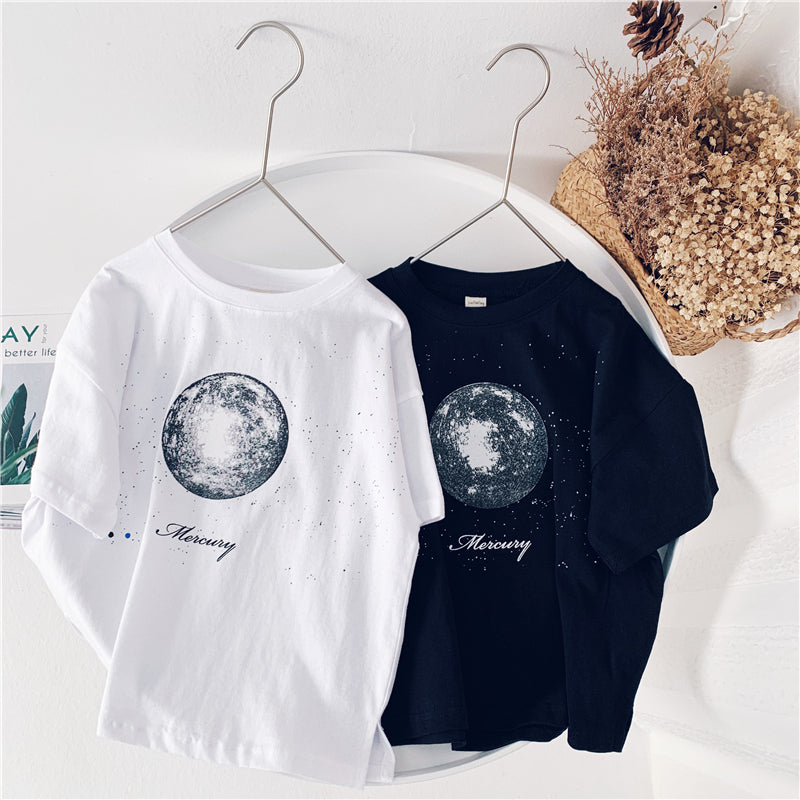 Xiaojiejia Boys Short Sleeve T-shirt New Baby Tops Summer Korean Cartoon Print Girls Trendy Clothing