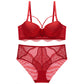 French Lace Splicing Hollow-out Sexy Bra Suit