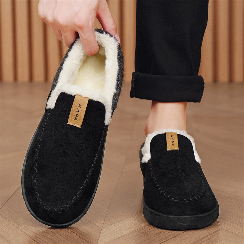 New Mens Slip-on Snow Boots With Fleece Lining For Extra Warmth In Winter