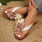 Flip Flop Open Toe Flat Sandals With Adjustable Strap And Two-Way Flower Design