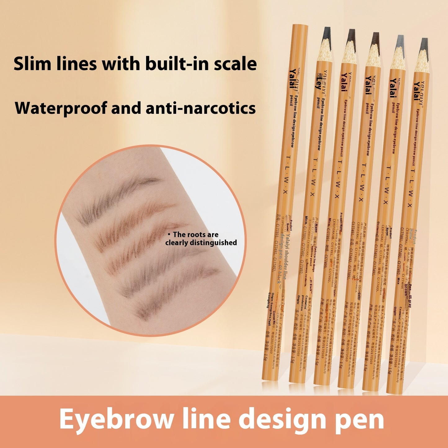 Positioning Eyebrow Pencil Eyebrow Line Design Pen Waterproof Anti-hemp Tattoo Embroidery For Teachers