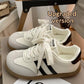 Versatile Chic Soft-soled White Sneakers Retro Birkensocks-style German Training Shoes
