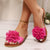 Fashionable And Versatile Floral Flat Slippers