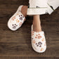 Women's Cartoon Print Versatile Velvet Cotton Slippers