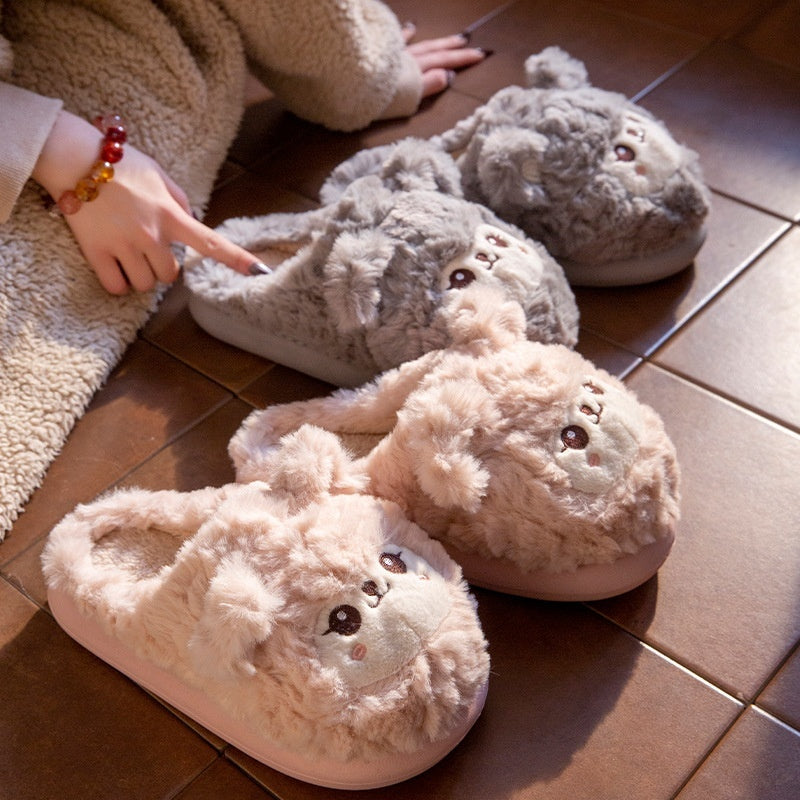 Cute, Non-slip, Warm, And Thick-soled Plush Slippers