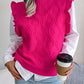 Women Ruffled Diamond Knit Sweater Vest