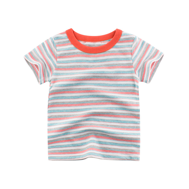 Summer Boys Short-Sleeved Striped T-Shirt