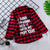 Girls red plaid letter print shirt