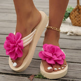 Flower Flip-flops Thick-soled Slippers Casual And Versatile Lightweight Beach Shoes