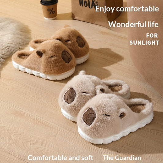 Family Of Three Plush Home Shoes Parent-child Winter Cute Capybara