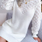 Fashion Hollow Out Off-Shoulder Long Sleeve Pullover Sweater Dress