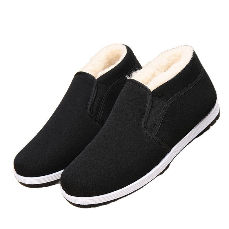 Mens Cloth Shoes With Thickened Wool Insoles And High Tops
