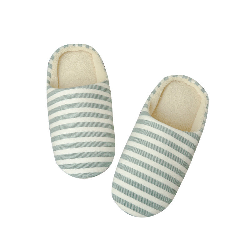 Softsoled Ultrasoft Velvet Cotton Slippers Striped Indoor Floor And Home Cotton Slippers