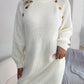 Casual Buttoned High Neck Long Sleeve Sweater Dress