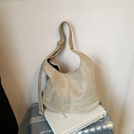Suede-textured Underarm Shoulder Bag With A Large Capacity