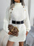 Casual Buttoned High Neck Long Sleeve Sweater Dress