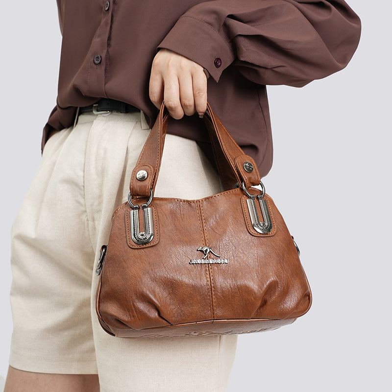 European And American-style Handbag Made From Soft Leather