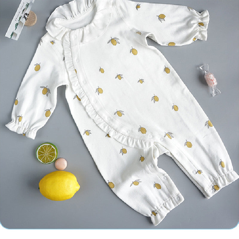 Lemon Organic Cotton Newborn Girl's Jumpsuit