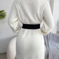 Casual Buttoned High Neck Long Sleeve Sweater Dress