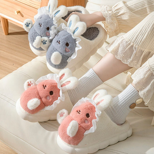 New Cute Hug Rabbit Girl Cartoon Cotton Slippers