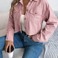 Casual Pocket Long Sleeve Corduroy Short Jacket Coat