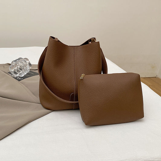 Sophisticated Winter Bucket Bag Set A Versatile Minimalist Single-shoulder Crossbody Bag