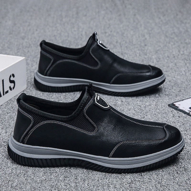 Mens Soft Leather Business-Casual British-Style Breathable Leather Shoes