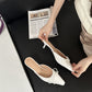 Womens Versatile Fashionable Low-Heel Bow Slippers