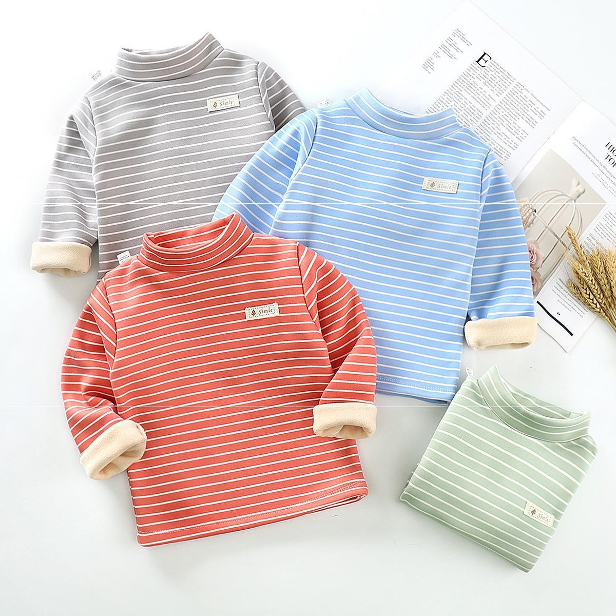 New children's autumn and winter plus velvet base shirt