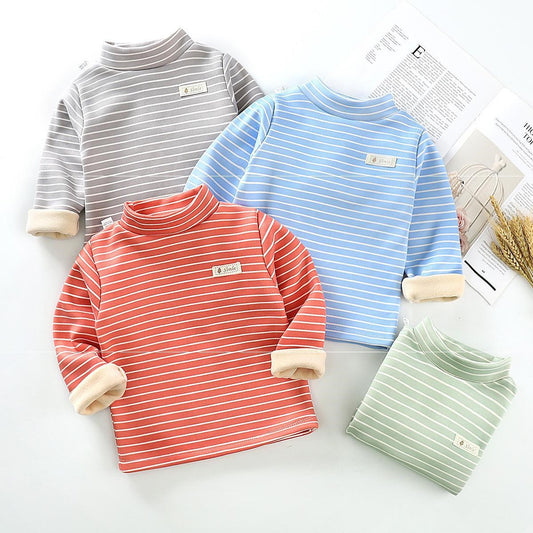 New children's autumn and winter plus velvet base shirt