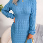 Casual Cable Knit Waist Cinched Bodycon Sweater Dress