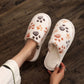Women's Cartoon Print Versatile Velvet Cotton Slippers