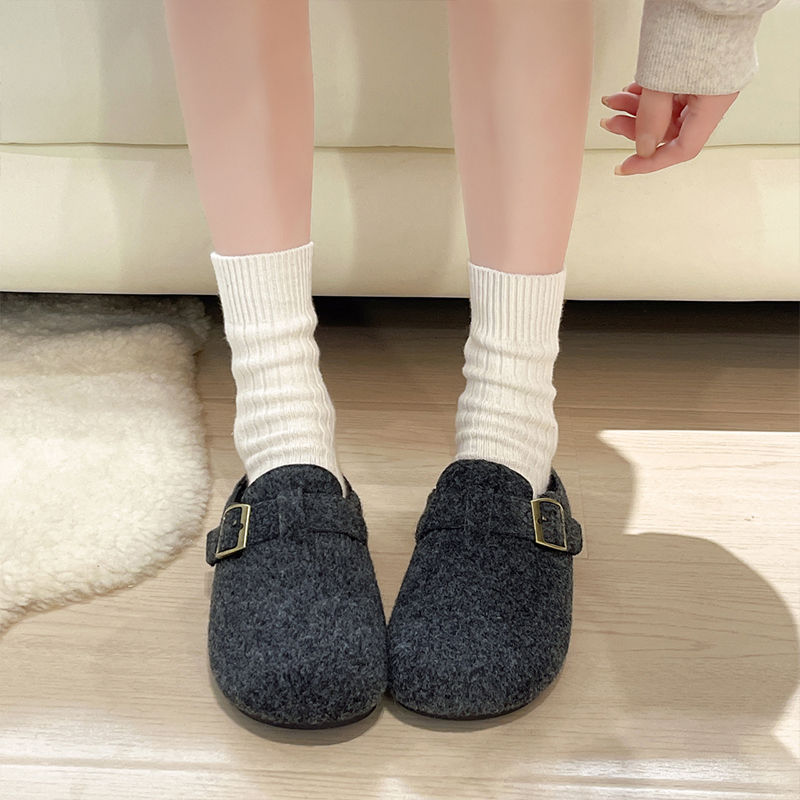 Womens Stylish Casual Wool And Cotton Slippers